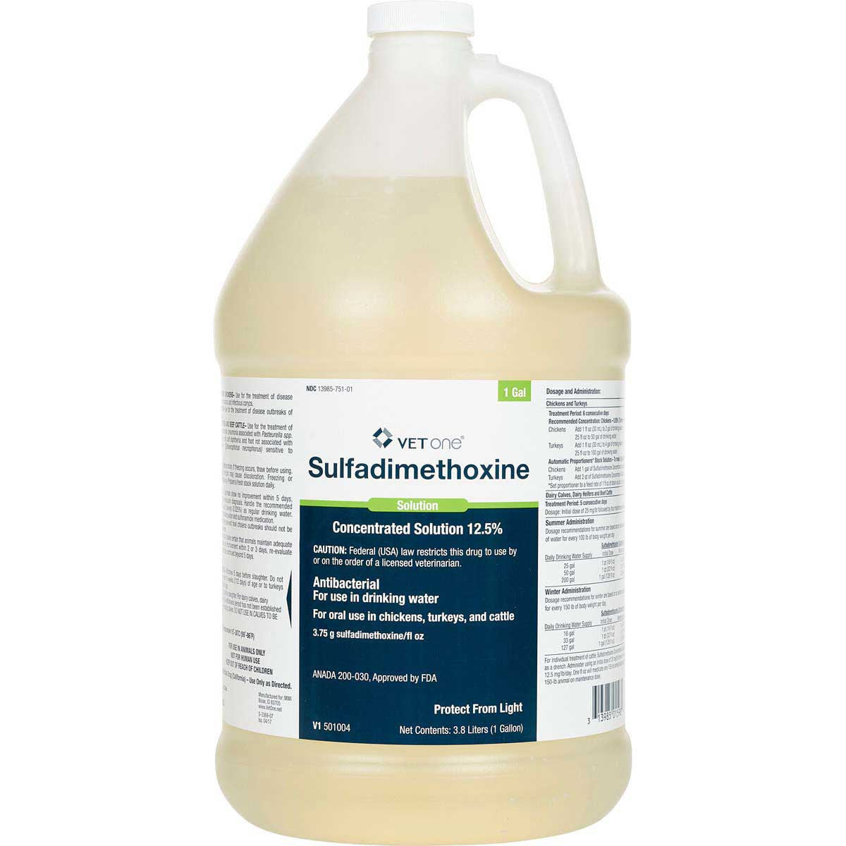 Sulfadimethoxine Oral 12.5% Gallon - Prescription Required