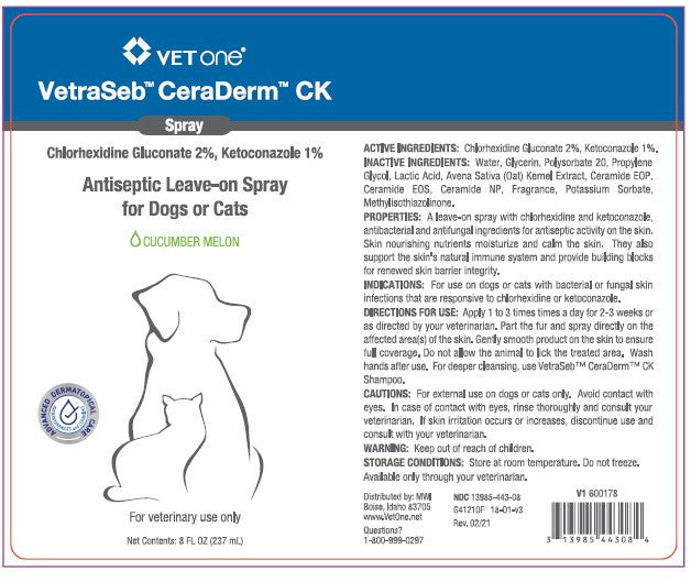 VetraSeb CeraDerm CK Antiseptic Leave-On Spray 8oz.