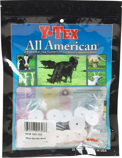 Y-Tex Male Button 25pk