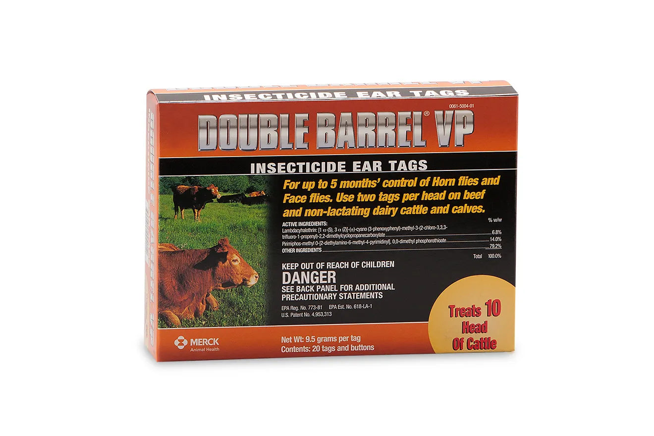 Double Barrel VP Insecticide Ear Tags - 20ct – JRG Livestock & Pet Supply