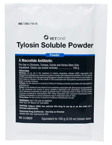 Tylosin Soluble Powder 100gm - Prescription Required