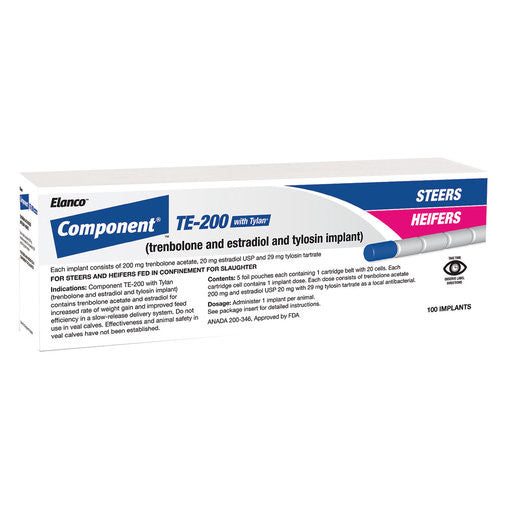 Component TE-200 with Tylan Steer / Heifer Implant, 100 Count